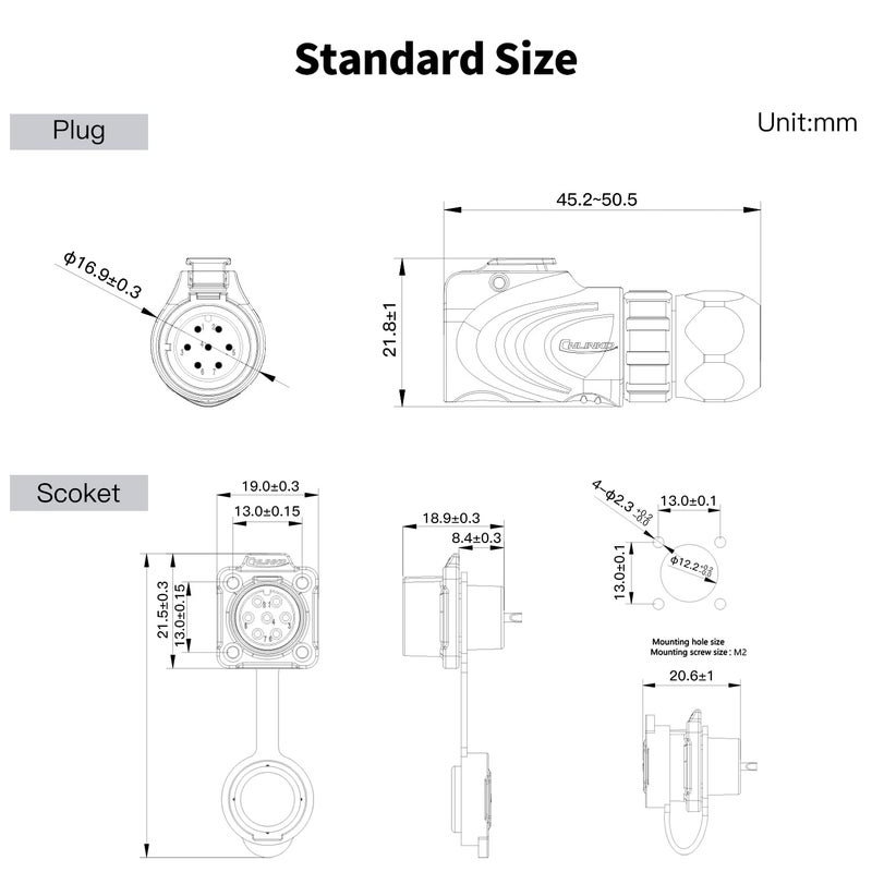 CNLINKO LP12 7-Pin Metal Shell Waterproof Circular Connector M12 Quick-Connect Flange Panel for Industrial Applications and Outdoor Use (7-Pin) - Image 5